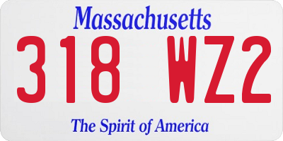 MA license plate 318WZ2