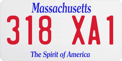 MA license plate 318XA1