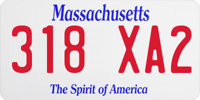 MA license plate 318XA2