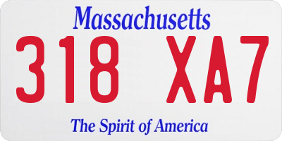 MA license plate 318XA7