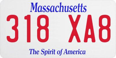 MA license plate 318XA8