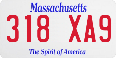 MA license plate 318XA9