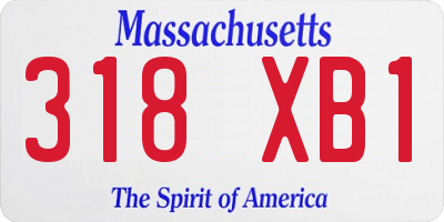 MA license plate 318XB1