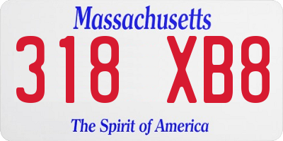 MA license plate 318XB8