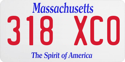 MA license plate 318XC0