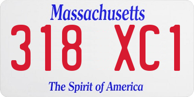 MA license plate 318XC1