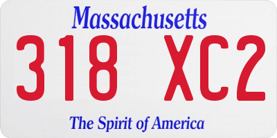 MA license plate 318XC2