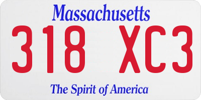 MA license plate 318XC3
