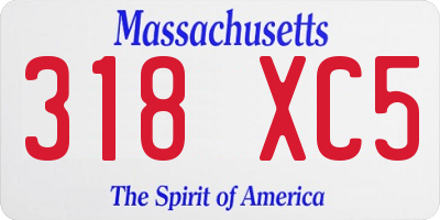 MA license plate 318XC5