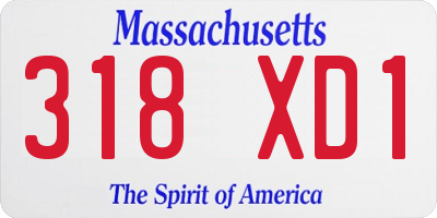 MA license plate 318XD1