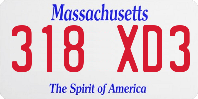 MA license plate 318XD3