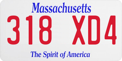 MA license plate 318XD4