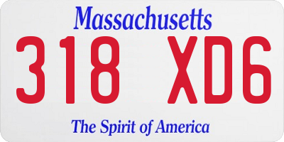 MA license plate 318XD6