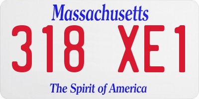 MA license plate 318XE1