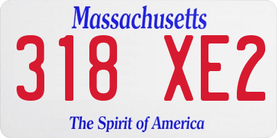 MA license plate 318XE2