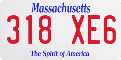 MA license plate 318XE6