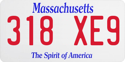 MA license plate 318XE9