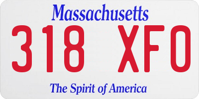 MA license plate 318XF0