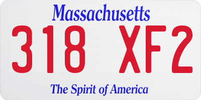 MA license plate 318XF2