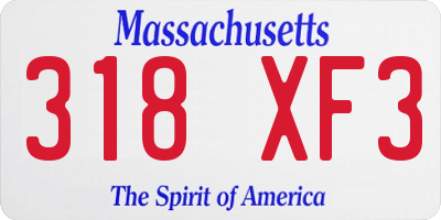 MA license plate 318XF3