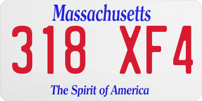MA license plate 318XF4