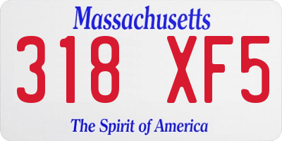 MA license plate 318XF5
