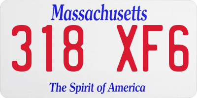 MA license plate 318XF6