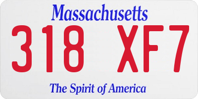 MA license plate 318XF7