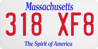 MA license plate 318XF8