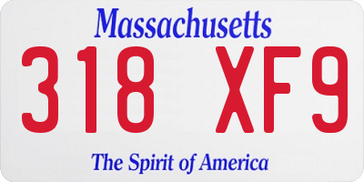 MA license plate 318XF9