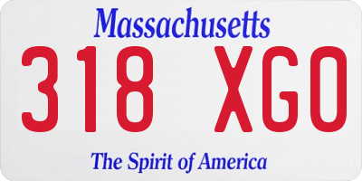 MA license plate 318XG0