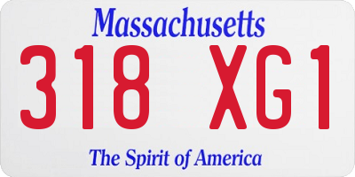 MA license plate 318XG1