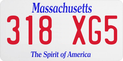 MA license plate 318XG5