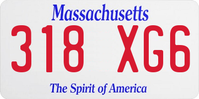 MA license plate 318XG6
