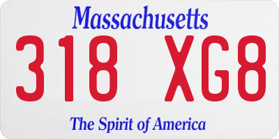 MA license plate 318XG8