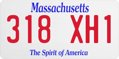 MA license plate 318XH1