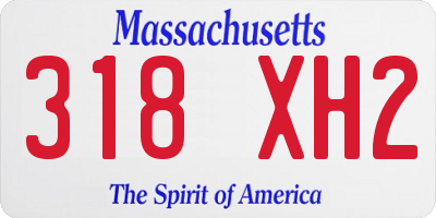 MA license plate 318XH2