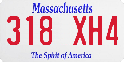 MA license plate 318XH4