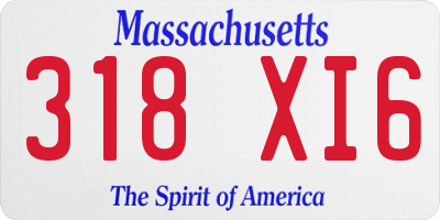 MA license plate 318XI6