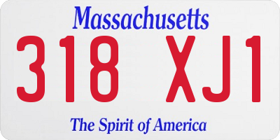 MA license plate 318XJ1