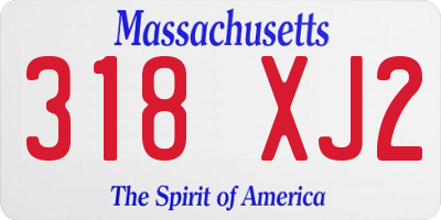 MA license plate 318XJ2