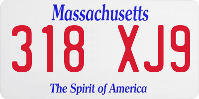 MA license plate 318XJ9