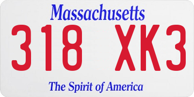 MA license plate 318XK3