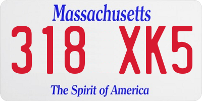 MA license plate 318XK5
