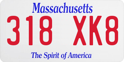 MA license plate 318XK8