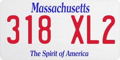 MA license plate 318XL2