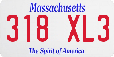 MA license plate 318XL3