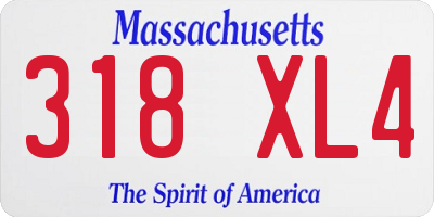 MA license plate 318XL4