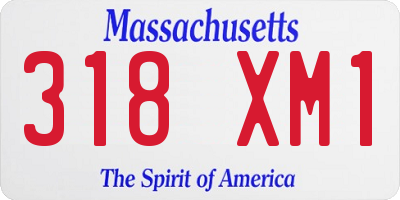 MA license plate 318XM1