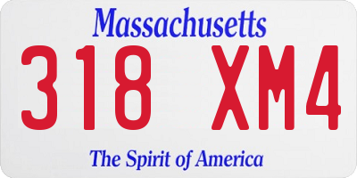 MA license plate 318XM4